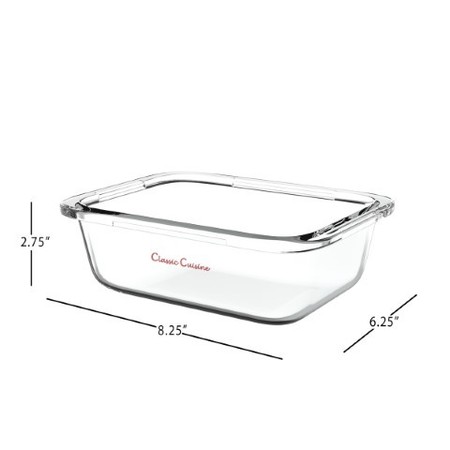 Hastings Home Glass Food Storage Containers, 5- 1-Compartment Portion Control Meal Prep with Lids, Microwave Safe 706961MXT